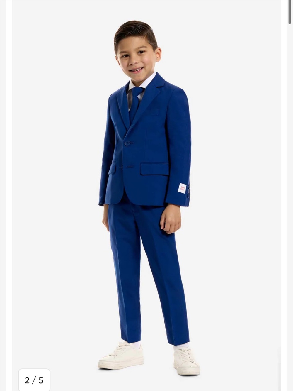OppoSuits Boys Navy Royale Two-Piece Suit Jacket, Clip On Tie & Pants